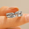 Women's Open Ring Set Alloy Geometric Pattern Electroplating Irregular Pleated Texture Fashionable Cool Style
