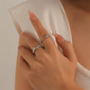 Women's Open Ring Set Alloy Geometric Pattern Electroplating Irregular Pleated Texture Fashionable Cool Style