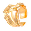 Women's Open Ring Set Alloy Geometric Pattern Electroplating Irregular Pleated Texture Fashionable Cool Style