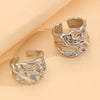 Women's Open Ring Set Alloy Geometric Pattern Electroplating Irregular Pleated Texture Fashionable Cool Style