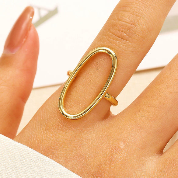 Women's Open Ring Set Alloy Geometric Pattern Electroplating Irregular Pleated Texture Fashionable Cool Style