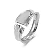 Women's Open Ring Set Alloy Geometric Pattern Electroplating Irregular Pleated Texture Fashionable Cool Style