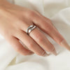 Women's Open Ring Set Alloy Geometric Pattern Electroplating Irregular Pleated Texture Fashionable Cool Style