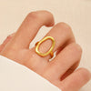 Women's Open Ring Set Alloy Geometric Pattern Electroplating Irregular Pleated Texture Fashionable Cool Style