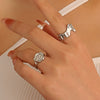 Women's Open Ring Set Alloy Geometric Pattern Electroplating Irregular Pleated Texture Fashionable Cool Style