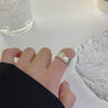 Women's Open Ring Set Alloy Geometric Pattern Electroplating Irregular Pleated Texture Fashionable Cool Style