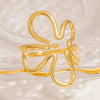 Women's Open Stainless Steel Ring With Geometric Design And Electroplating