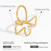Women's Open Stainless Steel Ring With Geometric Design And Electroplating