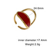 Women's Open Stainless Steel Ring With Vintage Oil Drip Geometric Design And 18K Gold Electroplated Non Fading Finish
