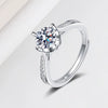Women's Opening Moissanite Ring S925 Sterling Silver Geometric Electroplated