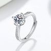Women's Opening Moissanite Ring S925 Sterling Silver Geometric Electroplated