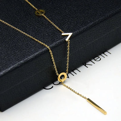 Womens Other Vacuum-Plated Alloy-Plated Titanium Steel Omega Card Necklaces Ok190418118019