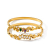 Women's Oval Branchshaped Stainless Steel Bracelet With Zircon Inlay And Minimalist Plated Design