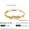 Women's Oval Branchshaped Stainless Steel Bracelet With Zircon Inlay And Minimalist Plated Design