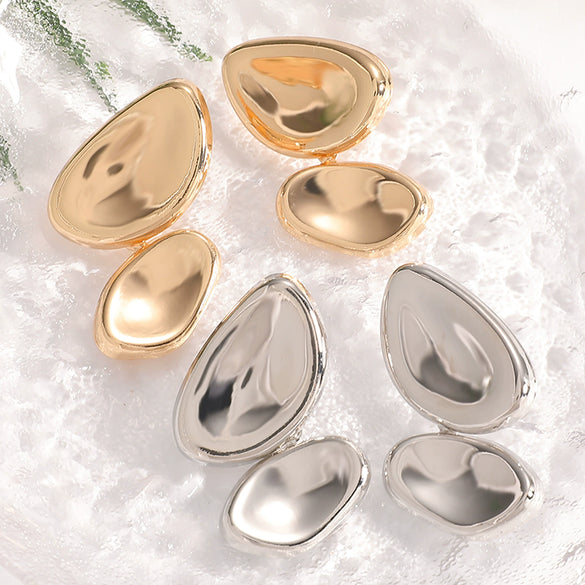 Women's Oval Geometric Earrings With Electroplated Finish And Stainless Steel Ear Pins Elegant Fashion Jewelry Wholesale