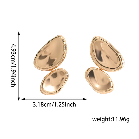 Women's Oval Geometric Earrings With Electroplated Finish And Stainless Steel Ear Pins Elegant Fashion Jewelry Wholesale