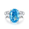 Women's Oval Goose Yellow Ring S925 Sterling Silver With Pigeon Egg Ice Flower Zircon And Imported High Carbon Diamond