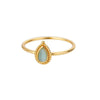 Women's Oval Half Stone Open Ring In Titanium And Stainless Steel With Electroplating