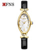 Women's Oval Waterproof Quartz Watch With Motherofpearl Plate And Belt Made Of Alloy Zinc Alloy Stainless Steel And Belt Materials