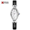 Women's Oval Waterproof Quartz Watch With Motherofpearl Plate And Belt Made Of Alloy Zinc Alloy Stainless Steel And Belt Materials