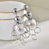 Women's Oversized Faux Pearl Geometric Hoop Tassel Earrings Metal Statement Jewelry For Fashionable Elegant Style