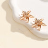 Women's Oversized Flower Hoop Earrings Set Electroplated Zinc Alloy With Stainless Steel Ear Posts And Floral Statement Style