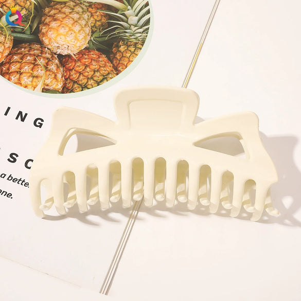Women's Oversized Frosted Ps Abs Pc Shark Hair Clip Handmade Backofhead Hair Accessory For Stylish Hairstyles