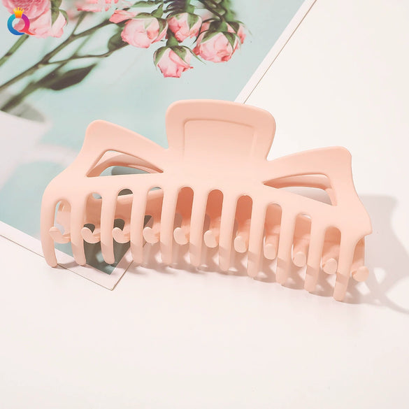 Women's Oversized Frosted Ps Abs Pc Shark Hair Clip Handmade Backofhead Hair Accessory For Stylish Hairstyles
