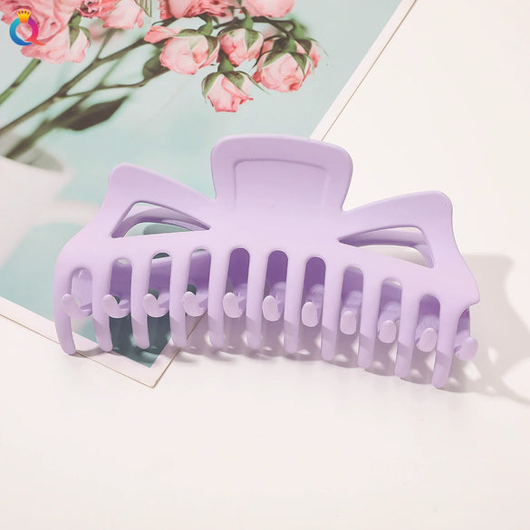 Women's Oversized Frosted Ps Abs Pc Shark Hair Clip Handmade Backofhead Hair Accessory For Stylish Hairstyles