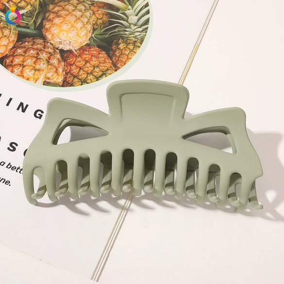 Women's Oversized Frosted Ps Abs Pc Shark Hair Clip Handmade Backofhead Hair Accessory For Stylish Hairstyles
