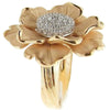 Women's Palace Style Alloy Flower Ring With Layered Floral Design And Electroplated Diamond Look Simple Luxury Statement Ring
