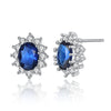 Women's Pastoral Style Copper Electroplated Heart Earrings With Blue Gemstone Sunflower Design Elegant Fashion Jewelry