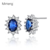 Women's Pastoral Style Copper Electroplated Heart Earrings With Blue Gemstone Sunflower Design Elegant Fashion Jewelry