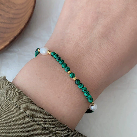 Women's Peacock Bracelet Natural Pearl Handmade Niche Design Nonfading Retro New Chinese Style