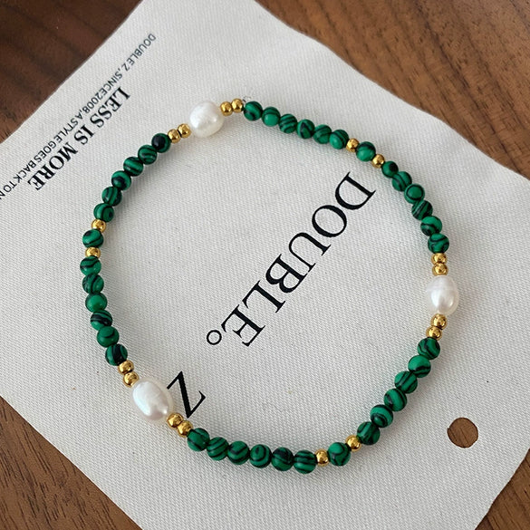 Women's Peacock Bracelet Natural Pearl Handmade Niche Design Nonfading Retro New Chinese Style