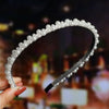 Women's Pearl Beaded Braided Hair Band Elegant Simple Versatile Headwear Accessory