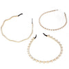 Women's Pearl Beaded Braided Hair Band Elegant Simple Versatile Headwear Accessory