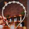 Women's Pearl Beaded Braided Hair Band Elegant Simple Versatile Headwear Accessory