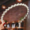 Women's Pearl Beaded Braided Hair Band Elegant Simple Versatile Headwear Accessory