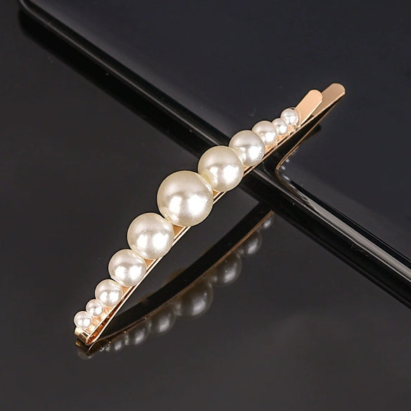 Women's Pearl Bow Hair Clip Handwoven Lolita Hair Accessory Simple Natural Barrette