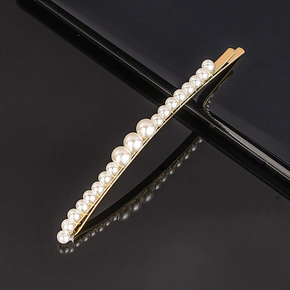 Women's Pearl Bow Hair Clip Handwoven Lolita Hair Accessory Simple Natural Barrette