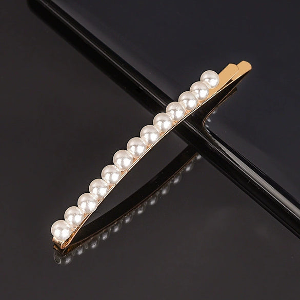 Women's Pearl Bow Hair Clip Handwoven Lolita Hair Accessory Simple Natural Barrette