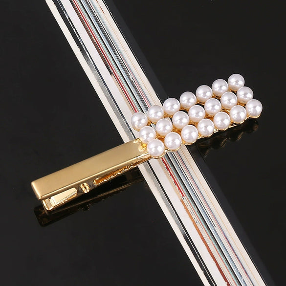 Women's Pearl Bow Hair Clip Handwoven Lolita Hair Accessory Simple Natural Barrette