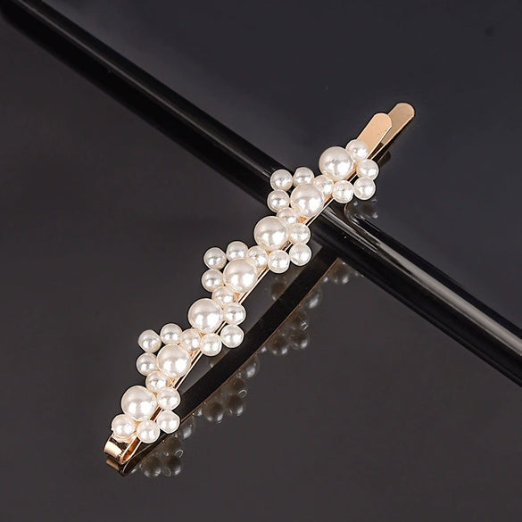 Women's Pearl Bow Hair Clip Handwoven Lolita Hair Accessory Simple Natural Barrette