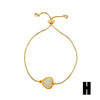Women's Pearl Bracelet With Gold Plated Zircon Heart Cross And Crown Charms Sparkling Colorful Gemstone Hand Chain Ornament