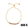 Women's Pearl Bracelet With Gold Plated Zircon Heart Cross And Crown Charms Sparkling Colorful Gemstone Hand Chain Ornament