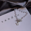 Women's Pearl Butterfly Pendant Bracelet With Geometric Styling Retro Simple Original Design