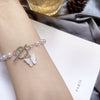 Women's Pearl Butterfly Pendant Bracelet With Geometric Styling Retro Simple Original Design