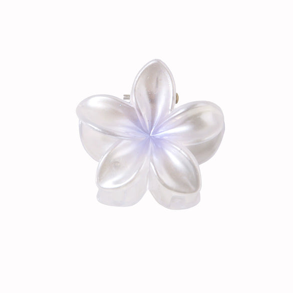Women's Pearl Flower Hairpin With Baking Paint Plant Flowers Style Shark Clip Hair Accessory