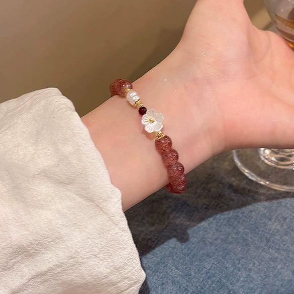 Women's Pearl Geometric Insectinspired Electroplated Hand Jewelry Bracelet